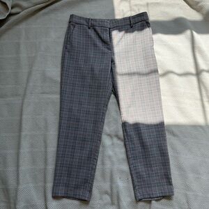 LOFT Riviera Slim Curvy Cropped Pant Size 8 Pink Brown Plaid